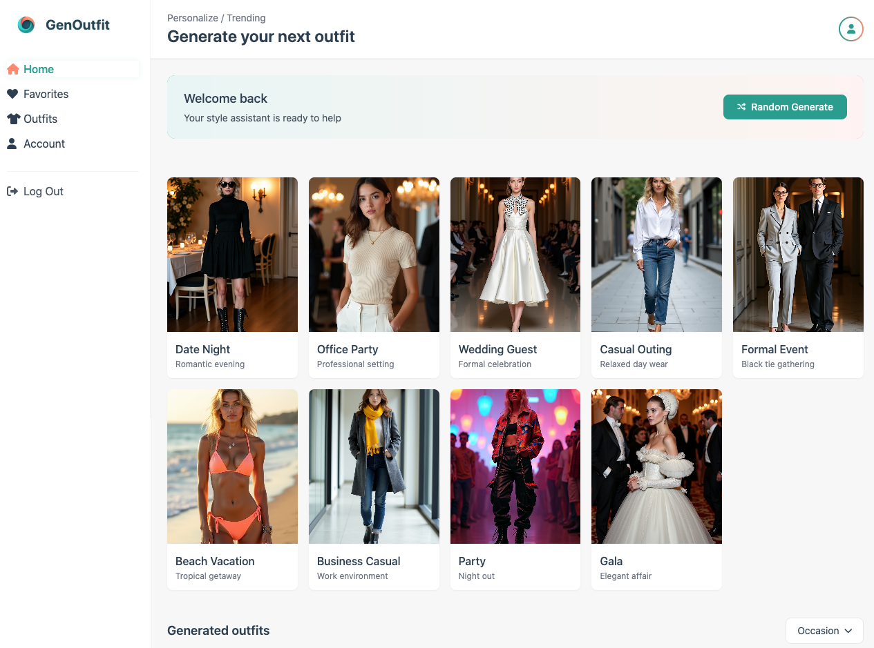 GenOutfit App Preview