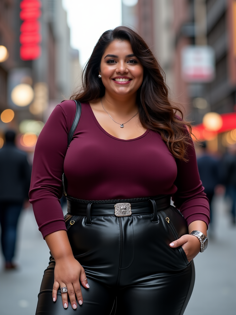 Plus Size Leather Pants Outfit Ideas