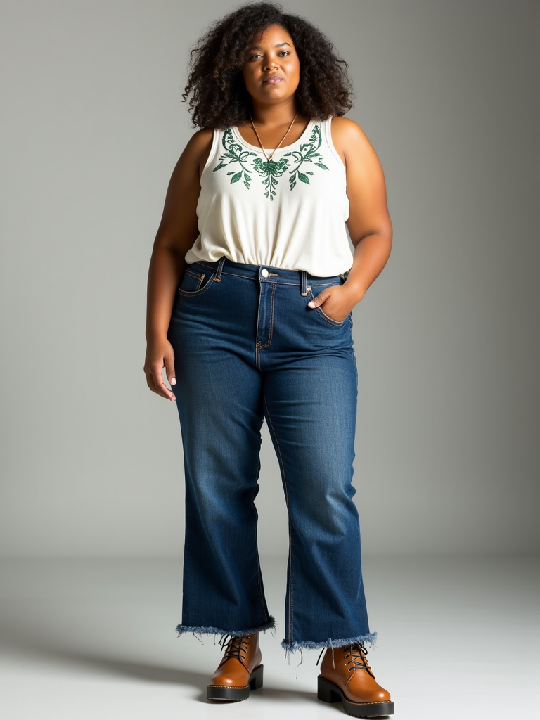 Plus Size Wide Leg Jeans Outfit Ideas
